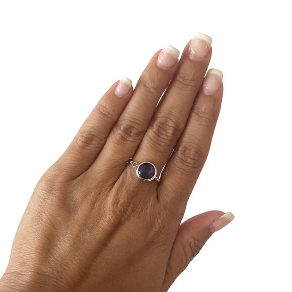 Swarovski Tahlia ring Round, Blue, Rhodium plated size 9 / EUR 60 - Picture 4 of 8